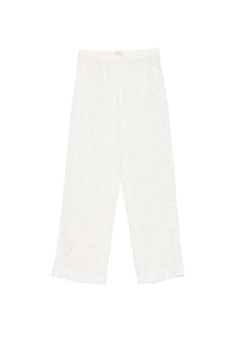 Pantalone Mc2 Saint Barth Inez donna INEZ04071H Bianco elasticizzata punto inglese orlo dritto MC2 SAINT BARTH | Pantaloni | INEZ04071H01
